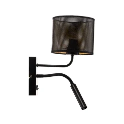 Væglampe Jovin med 1 lyskilde og spot, sort/guld