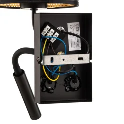 Væglampe Jovin med 1 lyskilde og spot, sort/guld