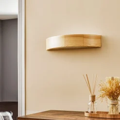 Væglampe Kerio, bredde 40,5 cm, fyr natur