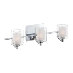 Væglampe Kolt IP44 med dobbelt glasskærm, tre lamper