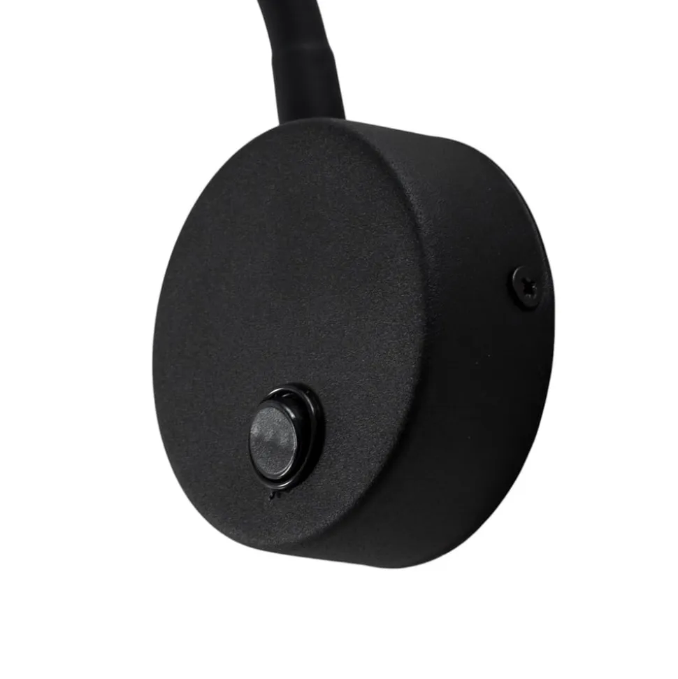 Væglampe Lagos, 45 cm, sort, læselampe, justerbar, G9