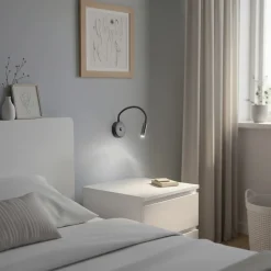 Væglampe Lagos USB, 27 cm, sort, læselampe, G9