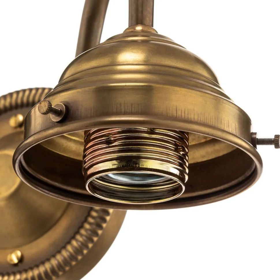 Væglampe Larry II, messing, mundblæst glas