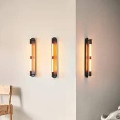 Væglampe Liberty Double, sort, 2 lyskilder, højde 83 cm