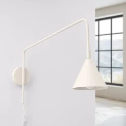 Væglampe LYS, beige, Ø 14 cm, metal, stik, E14