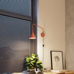 Væglampe LYS, okker, Ø 14 cm, metal, stik, E14