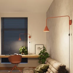 Væglampe LYS, okker, Ø 14 cm, metal, stik, E14