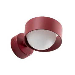 Væglampe Mado i glas og stål, rød