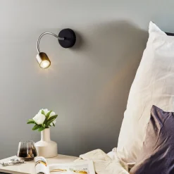 Væglampe Maxi med fleksibel arm, sort