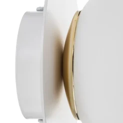 Væglampe Minerva K1, hvid, Ø 15 cm, glas/metal