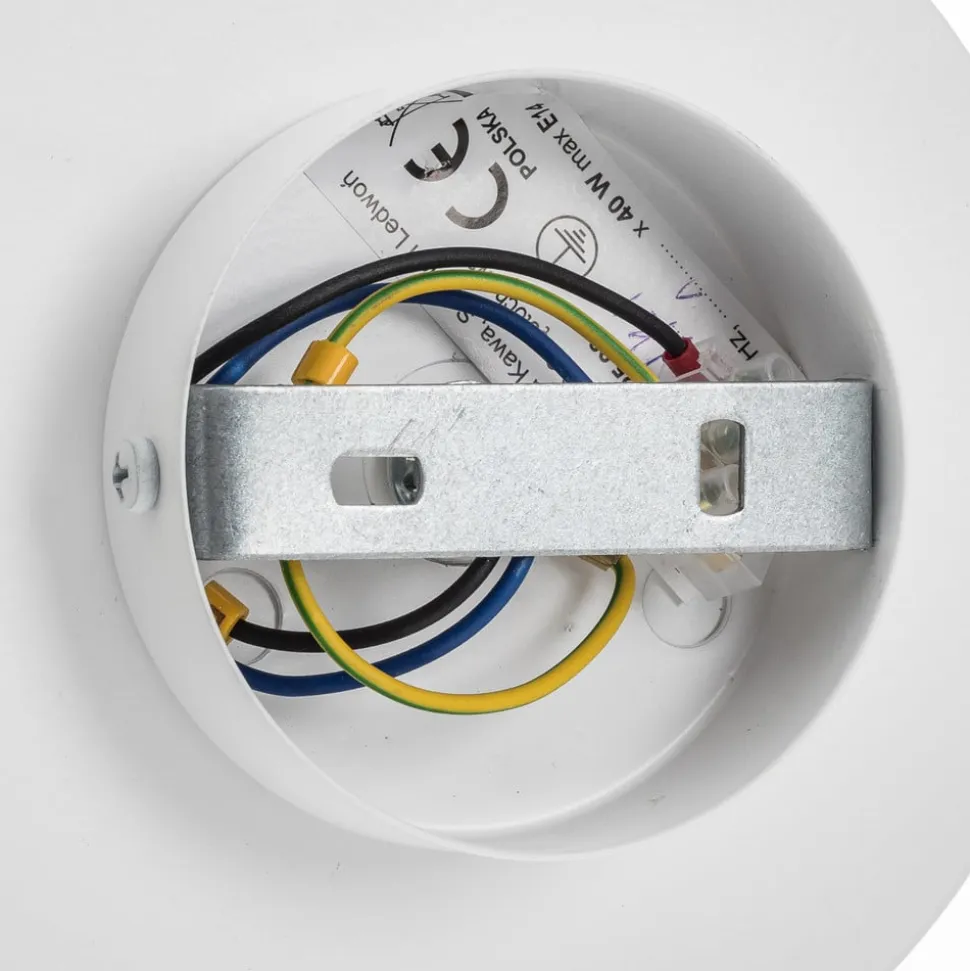 Væglampe Minerva K1, hvid, Ø 15 cm, glas/metal