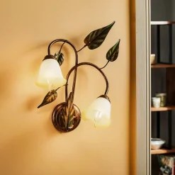 Væglampe Miranda med 2 lyskilder, bronze