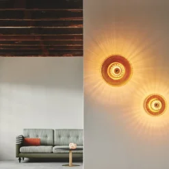 Væglampe New Wave Optic, rav, øjeæble, stikprop