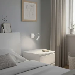 Væglampe Ojos, creme, læselampe, justerbar, 33 cm, G9