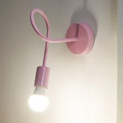 Væglampe Oxford, lyserød, metal, E27