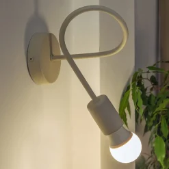 Væglampe Oxford, sandfarvet, metal, E27