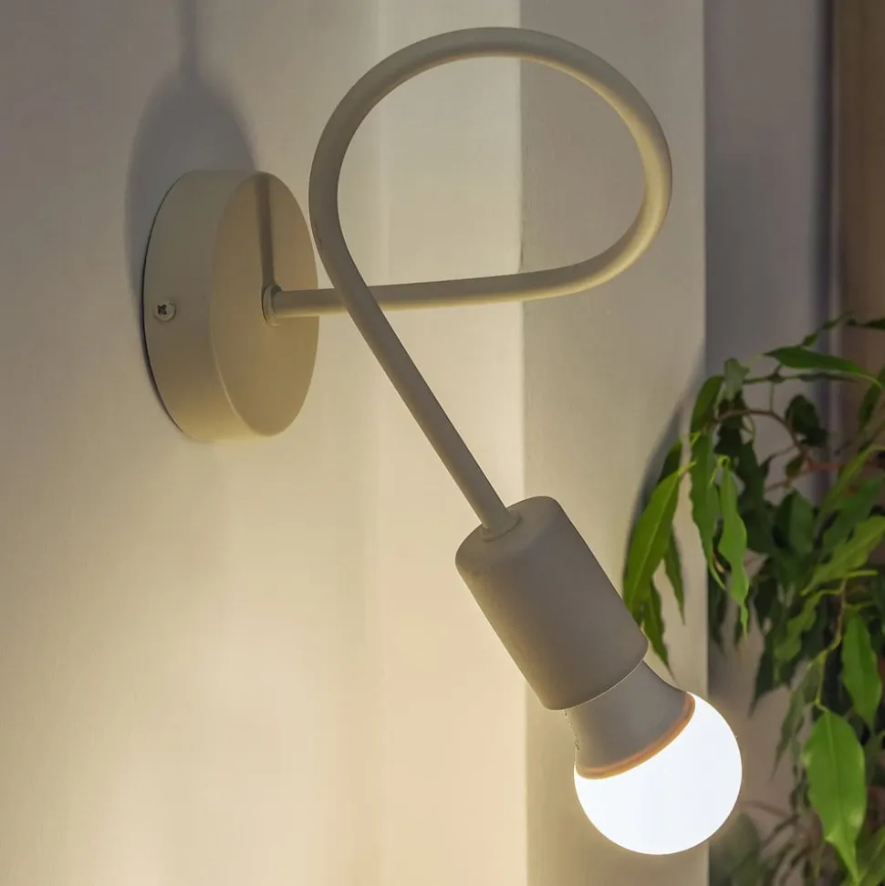 Væglampe Oxford, sandfarvet, metal, E27