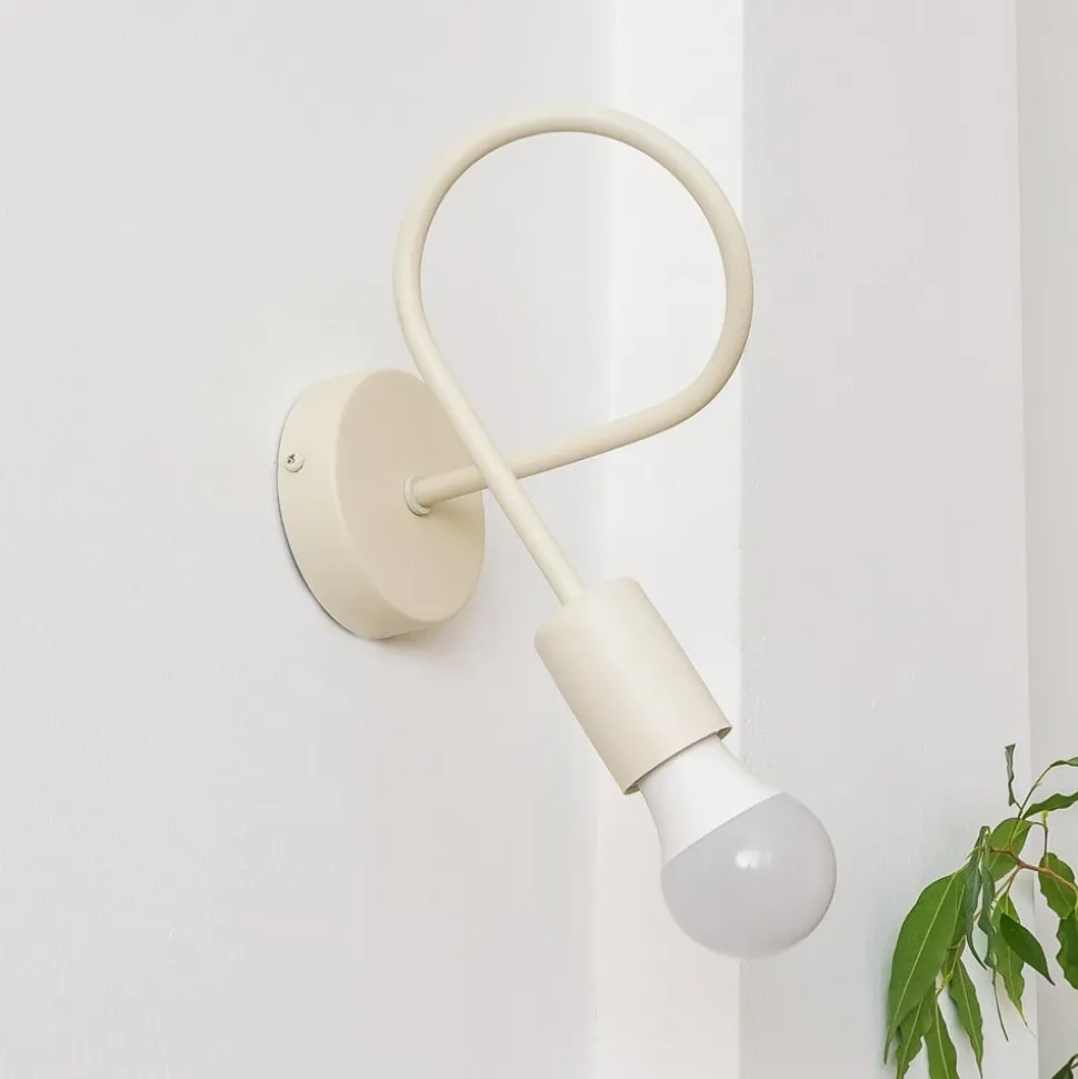 Væglampe Oxford, sandfarvet, metal, E27