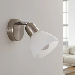 Væglampe Paulina, nikkel satineret