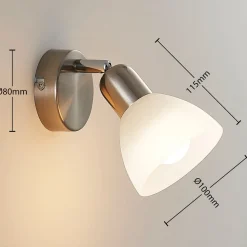 Væglampe Paulina, nikkel satineret