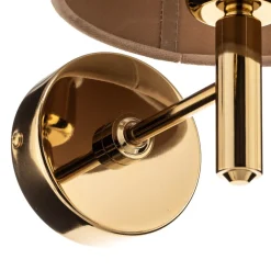 Væglampe Polo, beige/mørk messing