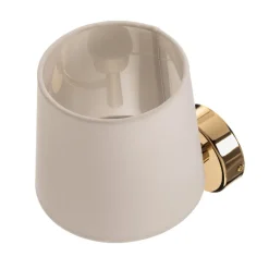 Væglampe Polo Plus tekstilskærm, messing/creme