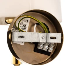 Væglampe Polo Plus tekstilskærm, messing/creme