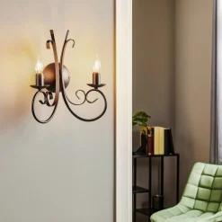 Væglampe Pompei, 2 lyskilder, sort