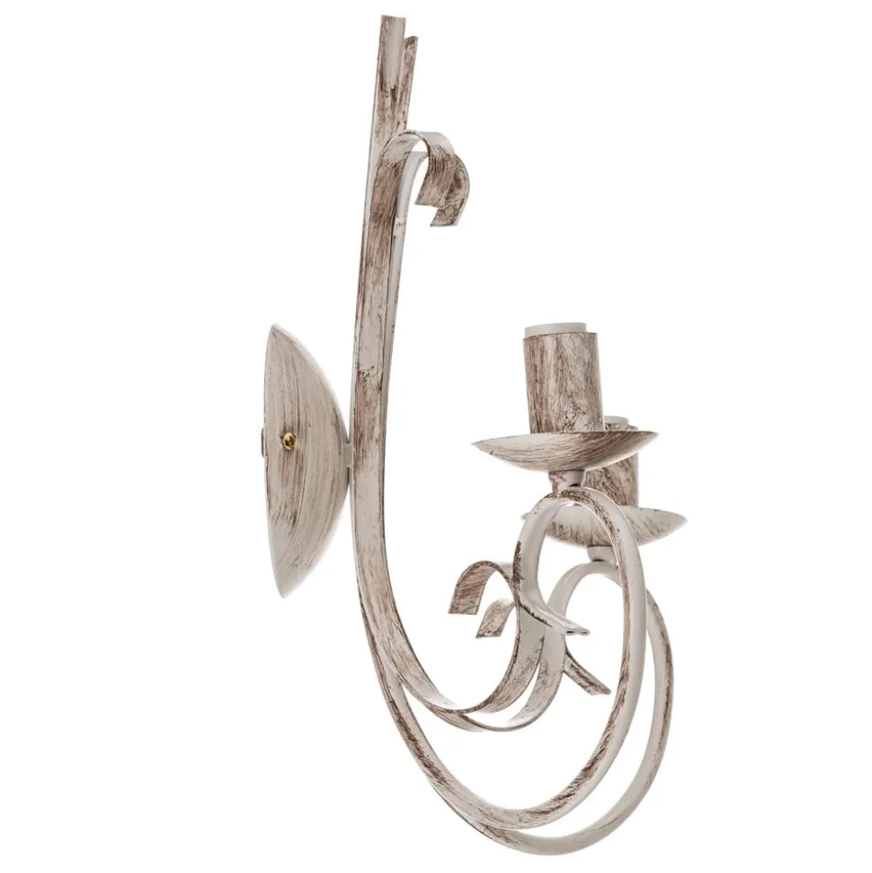 Væglampe Pompei, 2 lyskilder, hvid antik