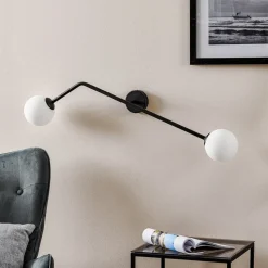 Væglampe Pure, 2 lyskilder, sort, vandret