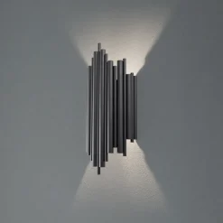 Væglampe Reis, sort, metal, højde 50 cm