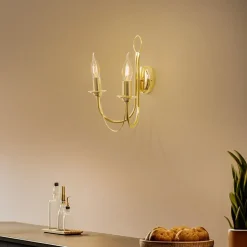 Væglampe Retro, 2 lyskilder, guld