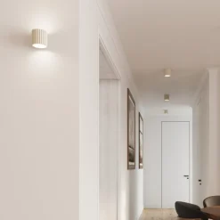 Væglampe RIBLA, beige, Ø 10 cm, metal, G9