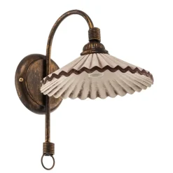 Væglampe Rosina, bronze med lyserød keramisk skærm