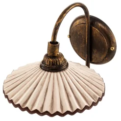 Væglampe Rosina, bronze med lyserød keramisk skærm