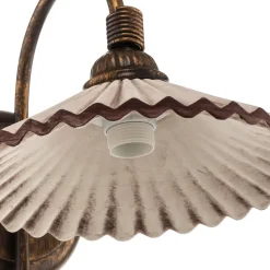 Væglampe Rosina, bronze med lyserød keramisk skærm