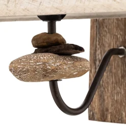 Væglampe Seregon med sten dekoration og stofskærm