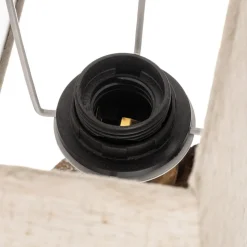 Væglampe Seregon med sten dekoration og stofskærm