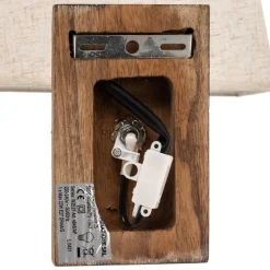 Væglampe Seregon med sten dekoration og stofskærm