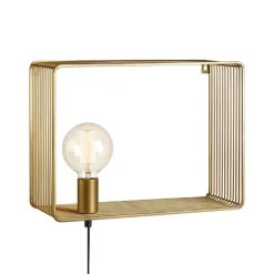 Væglampe Shelf, guldfarvet, metal