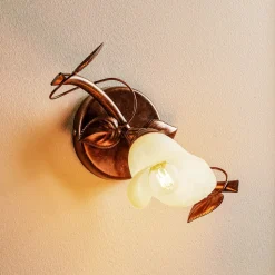 Væglampe Siena i florentinsk stil, 1 lyskilde, metal, glas