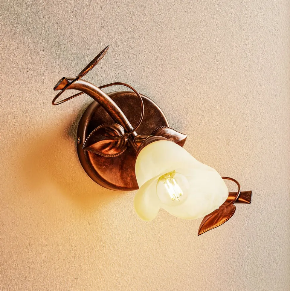 Væglampe Siena i florentinsk stil, 1 lyskilde, metal, glas