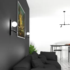 Væglampe Sirio med bevægelig spot, 2 lyskilder