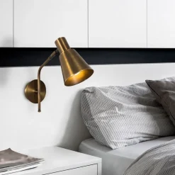 Væglampe Sivani MR-663, antik guld, metal, Ø 15 cm