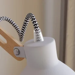 Væglampe Skansen, træarm justerbar, hvid