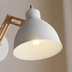 Væglampe Skansen, træarm justerbar, hvid