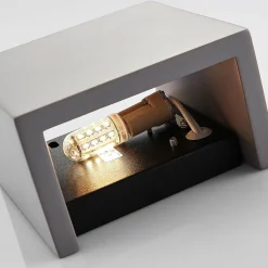 Væglampe Smira i beton og grå, 12,5 x 12,5 cm