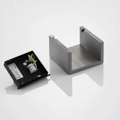 Væglampe Smira i beton og grå, 12,5 x 12,5 cm