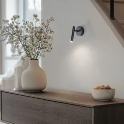 Væglampe Sopel, antracit, 1 lyskilde, stål, højde 15 cm