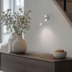 Væglampe Sopel, sølv, 1 lyskilde, stål, G9, højde 15 cm